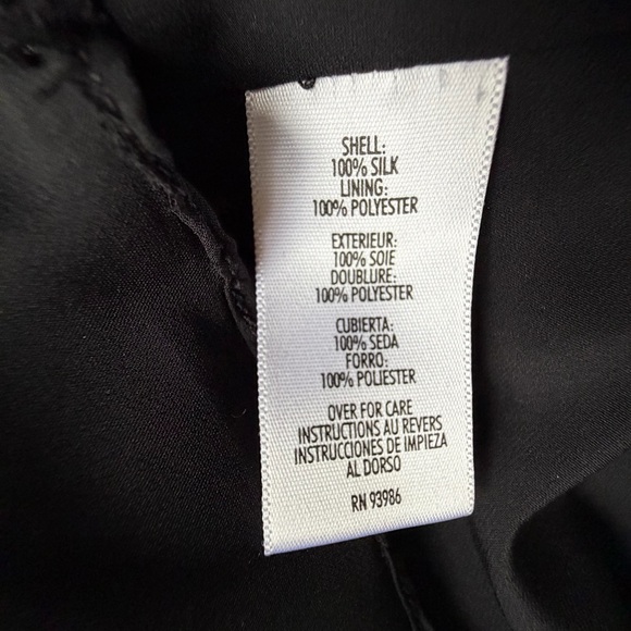 Petite Sophisticate Dress Womens 4 Black Silk Geometric Sleeveless Midi Career - Picture 11 of 11